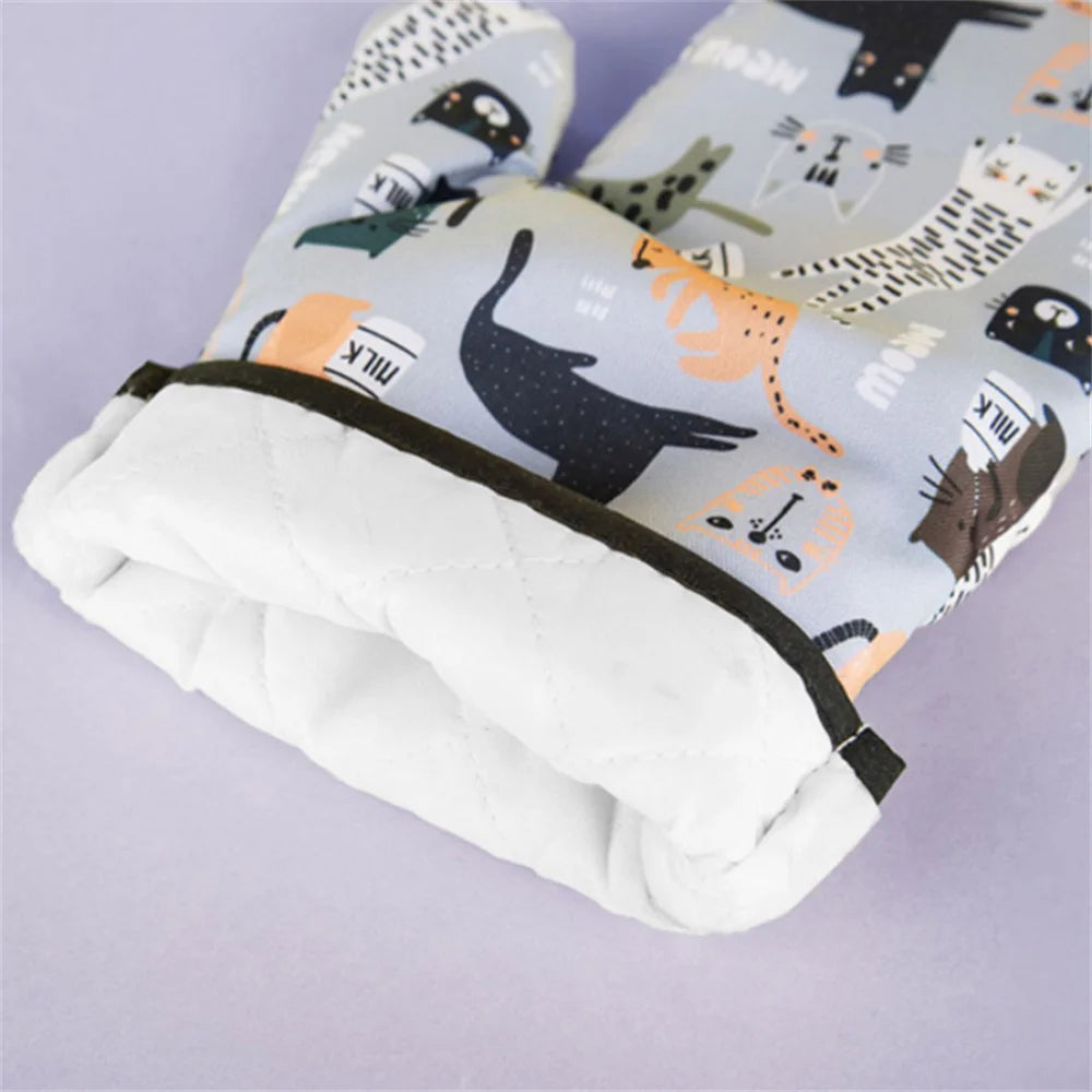 Heat-Resistant Cotton Oven Mitts – Non-Slip Kitchen Gloves Oven Mitts SPOT