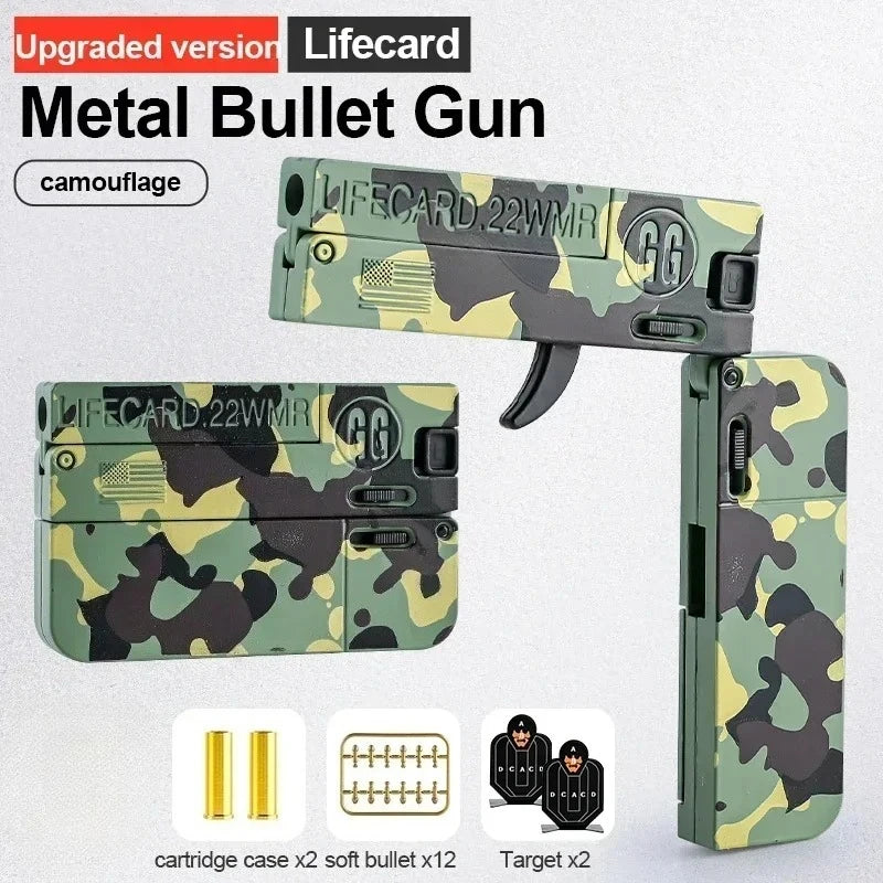 Alloy Metal Folding Toy Pistol with Soft Bullets | NOCCLILI Toy Blaster Pistol SPOT Green camouflage