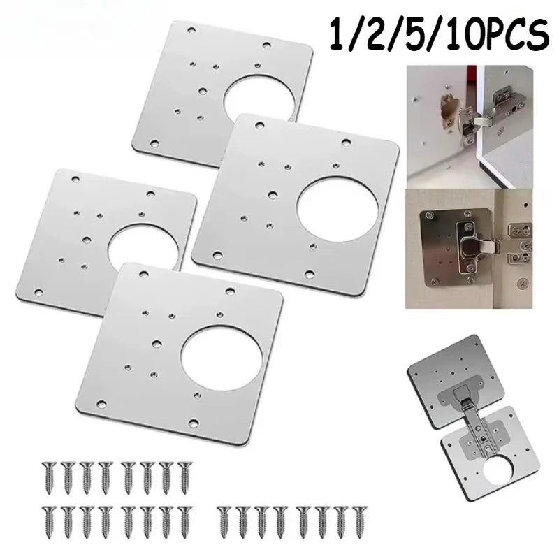Stainless Steel Hinge Repair Plates – Cabinet & Drawer Fix Kit Hinge Repair Plate SPOT