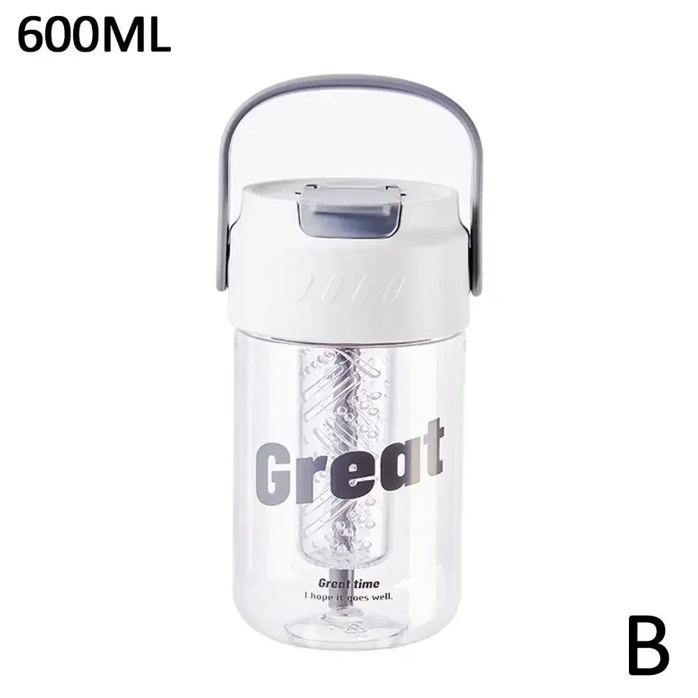 Portable Sports Water Bottle 600ml/800ml – Straw Lid, Eco-Safe Sports Water Bottle SPOT gray 600ml 600ml-800ml