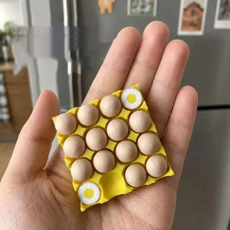 Cute Egg Fridge Magnets Set 16 Pcs with Storage Tray Decorative Fridge Magnets SPOT