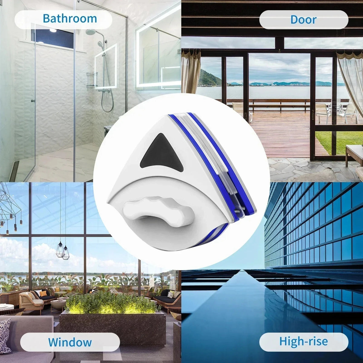 NOCCLILI Dual-Sided Magnetic Window Cleaner – Reusable Magnetic Window Cleaner SPOT