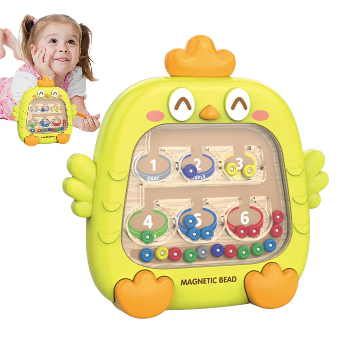 Kids Magnetic Color Maze Board – Chicken Montessori Toy Educational Maze Toy SPOT