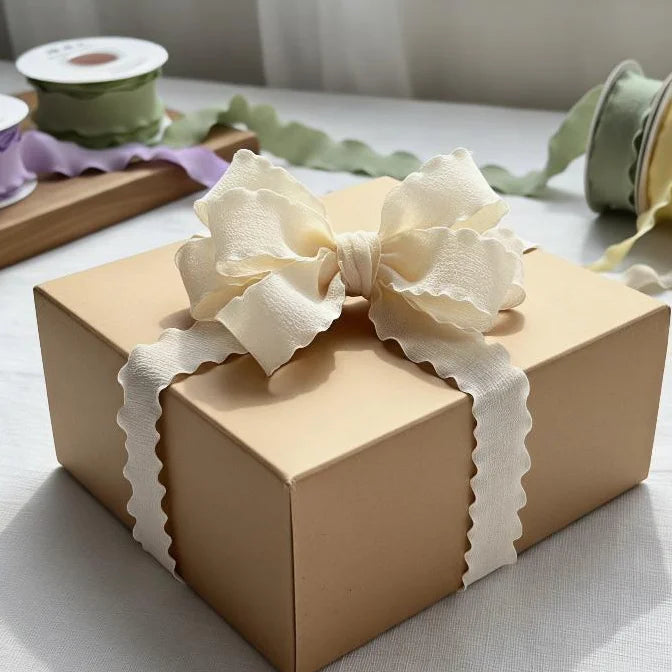 Wave Edge Chiffon Ribbon 10 Yards – DIY Gift & Bouquet Decor Decorative Craft Ribbon SPOT
