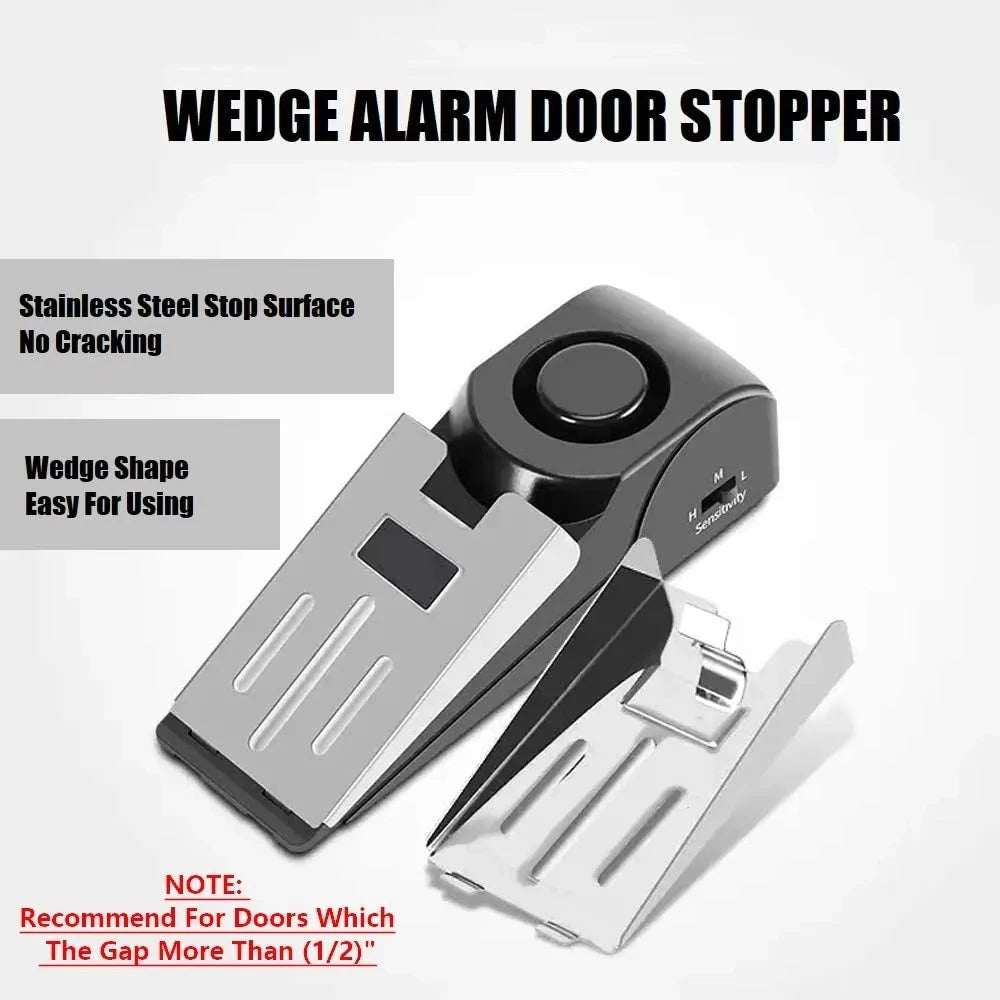 120dB Door Stop Alarm – Stainless Steel Security Wedge Door Stop Alarm SPOT