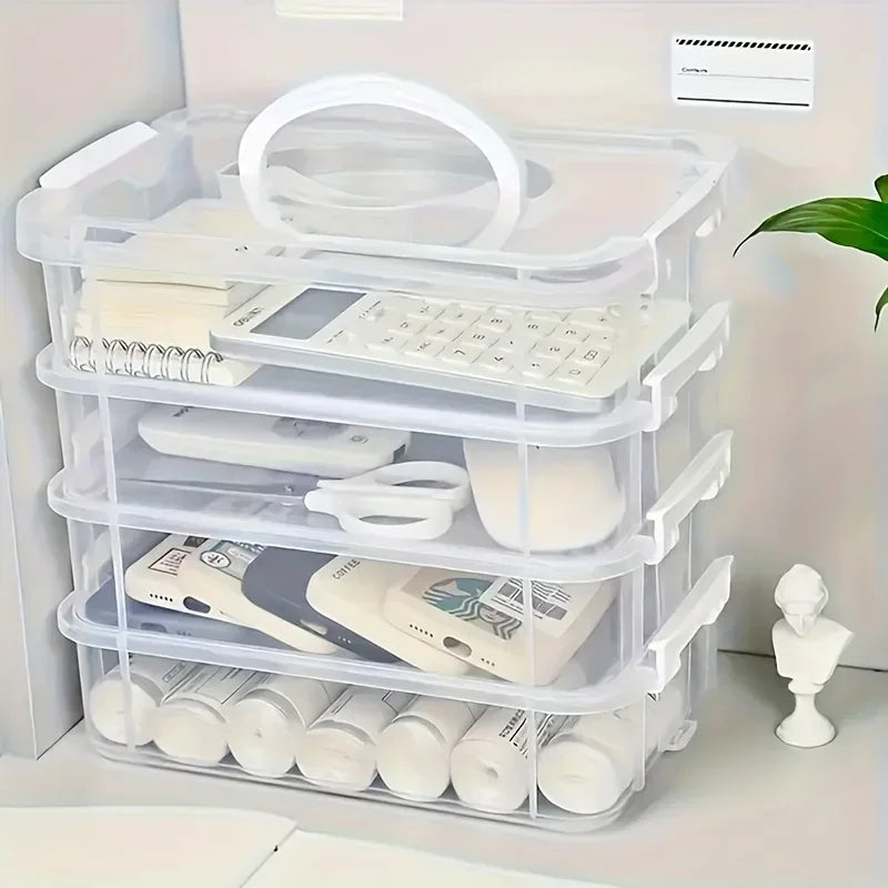 4-Tier Stackable Clear Storage Box with Lid | Extra Large Stackable Storage Box SPOT
