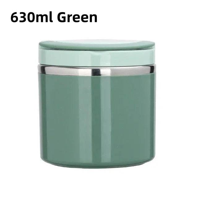 Stainless Steel Insulated Food Jar 630ml & 1000ml | Thermal Lunch Box Insulated Food Jar SPOT Green-630ml