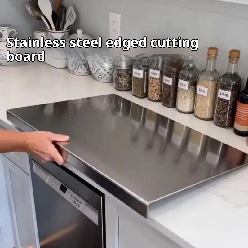 L-Shaped Double-Sided Stainless Steel Cutting Board Stainless Steel Cutting Board SPOT