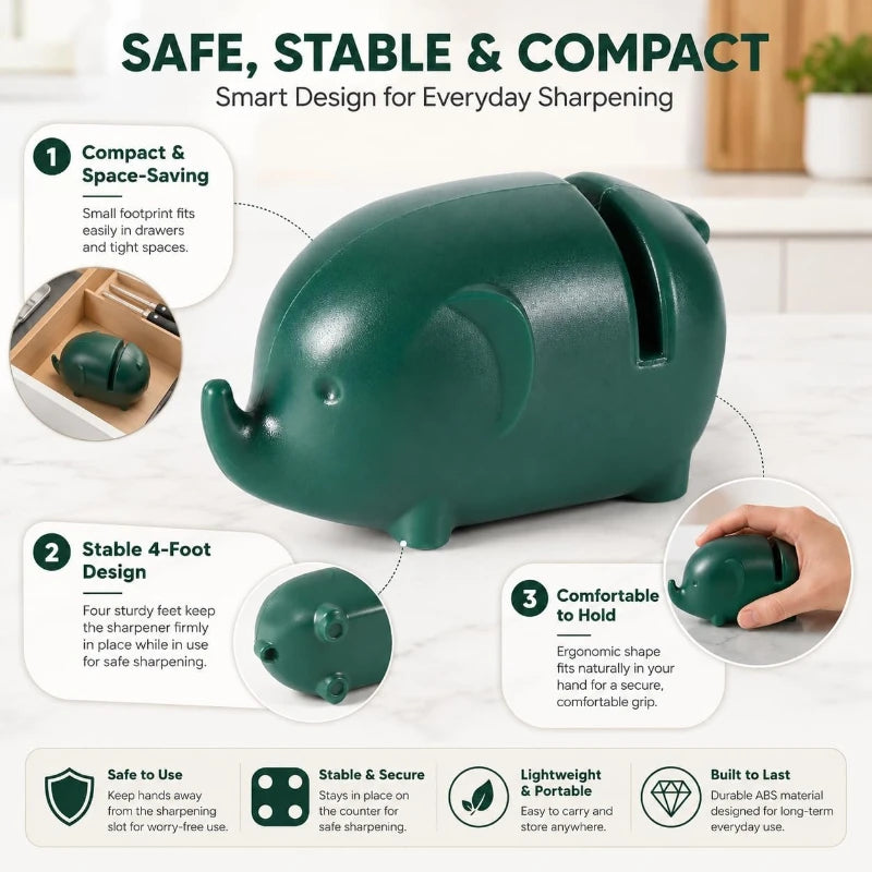 2-Pack Elephant Knife Sharpener – Manual Kitchen Sharpener Manual Knife Sharpener SPOT