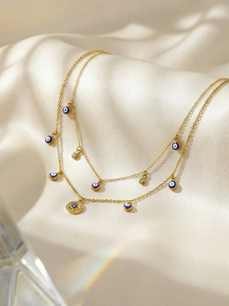Evil Eye Pendant Necklace – Stainless Steel Cubic Zirconia Pendant Necklace SPOT