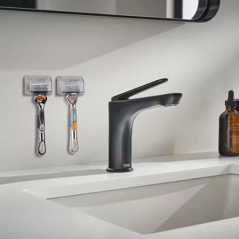 2-Pack Self-Adhesive Razor Holder – Wall-Mounted Shaver Rack Razor Holder Rack SPOT