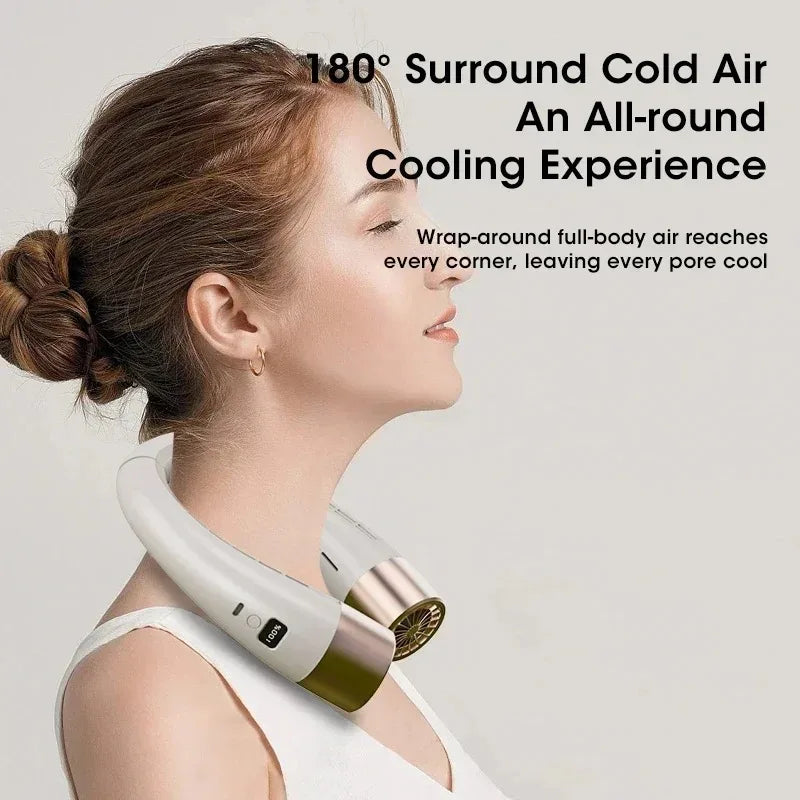 Hands-Free Bladeless Neck Fan – 5-Speed USB-C Rechargeable Wearable Neck Fan SPOT