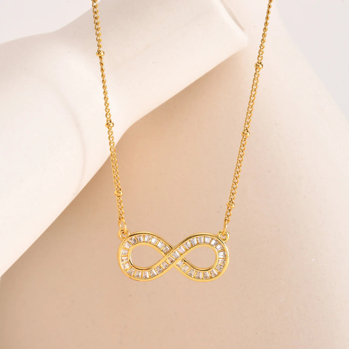 Infinity Pendant Necklace – Cubic Zirconia Gold Gift for Women Pendant Necklace SPOT