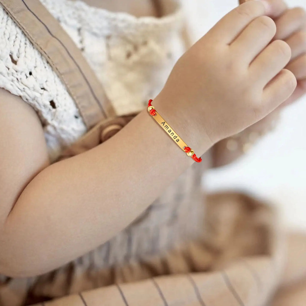 Personalized Engraved Name ID Bracelet – Red String, Gift Box Personalized ID Bracelet SPOT Default Title