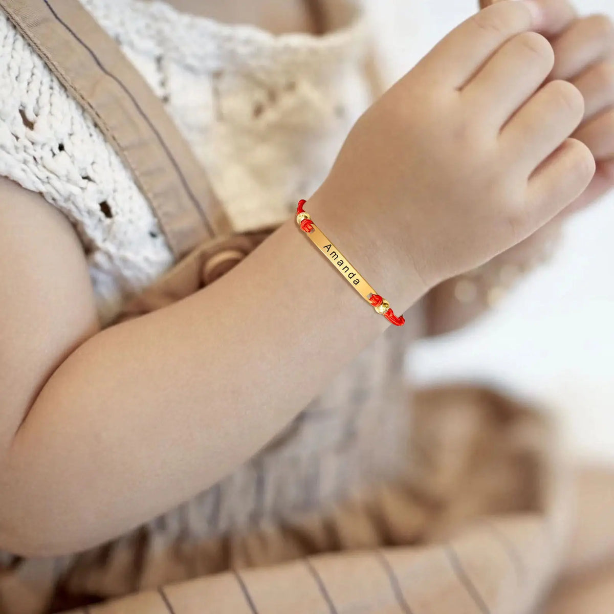 Personalized Engraved Name ID Bracelet – Red String, Gift Box Personalized ID Bracelet SPOT Default Title
