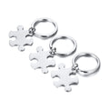 Custom Engraved Puzzle Piece Keychain Set – BFF & Family Personalized Keychain Set SPOT 3 pieces silver