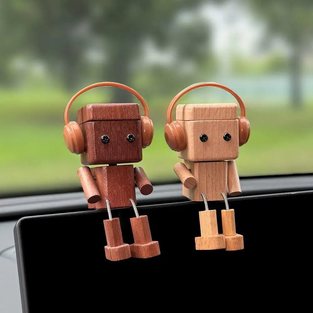 Wood Robot Car Dashboard Ornament & Air Freshener Car Dashboard Ornament SPOT