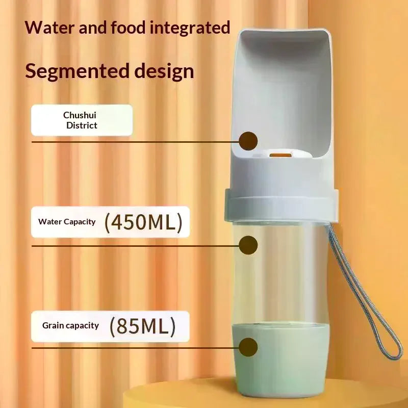 Portable 2-in-1 Pet Water Bottle & Food Container – Travel Pet Travel Bottle SPOT