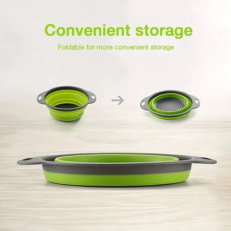 Collapsible Silicone Colander – Foldable Fruit & Veggie Strainer Silicone Colander SPOT