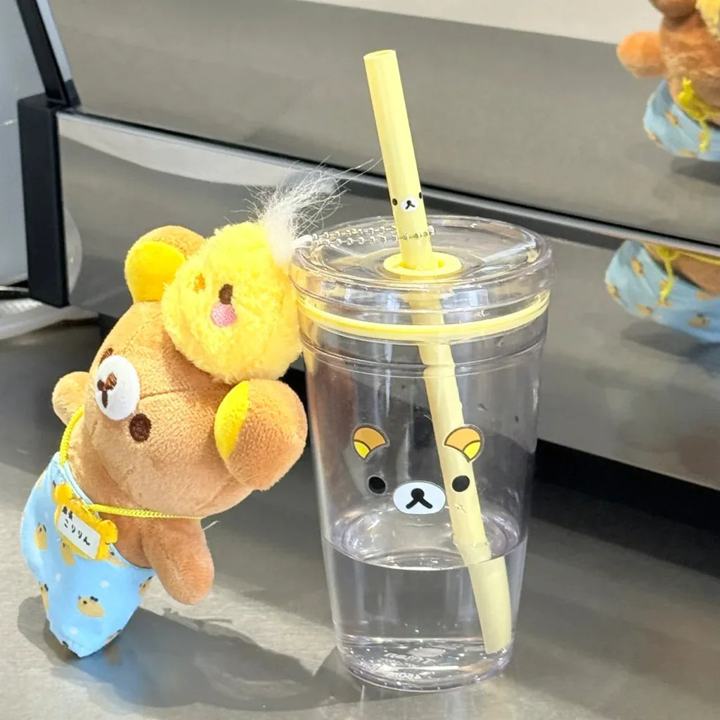 Rilakkuma Bear Straw Cup – Large Kawaii Tumbler with Lid Kawaii Straw Tumbler SPOT