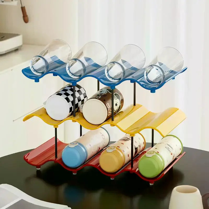 Stackable Wave Cup Drying Rack – Colorful Mug Organizer Cup Drying Rack SPOT