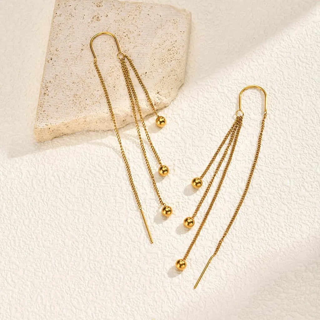 Meaeguet Gold Stainless Steel Ball Drop Dangle Earrings Women Drop Dangle Earrings SPOT