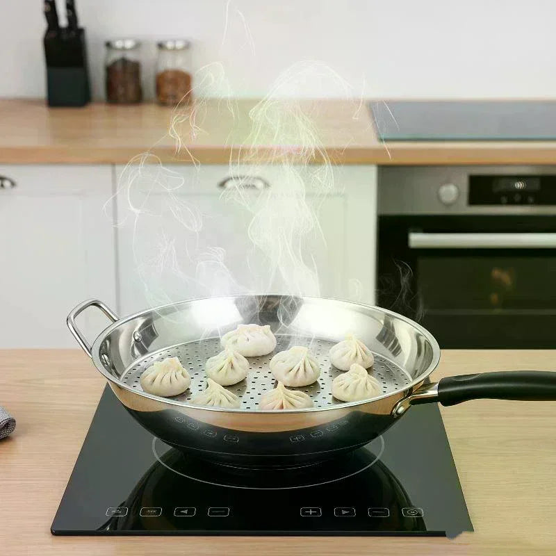 Stainless Steel Steamer Tray 30/32/34CM – Dumplings & Fish Steamer Tray SPOT