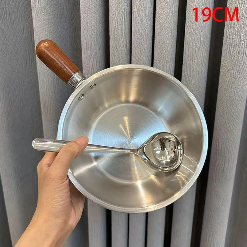 Stainless Steel Mini Saucepot with Lid, Spoon & Wood Handle Mini Saucepot SPOT 19CM