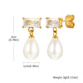 Bow Pearl Drop Earrings – Gold Bowknot Dangle for Women Drop Dangle Earrings SPOT ED-782G