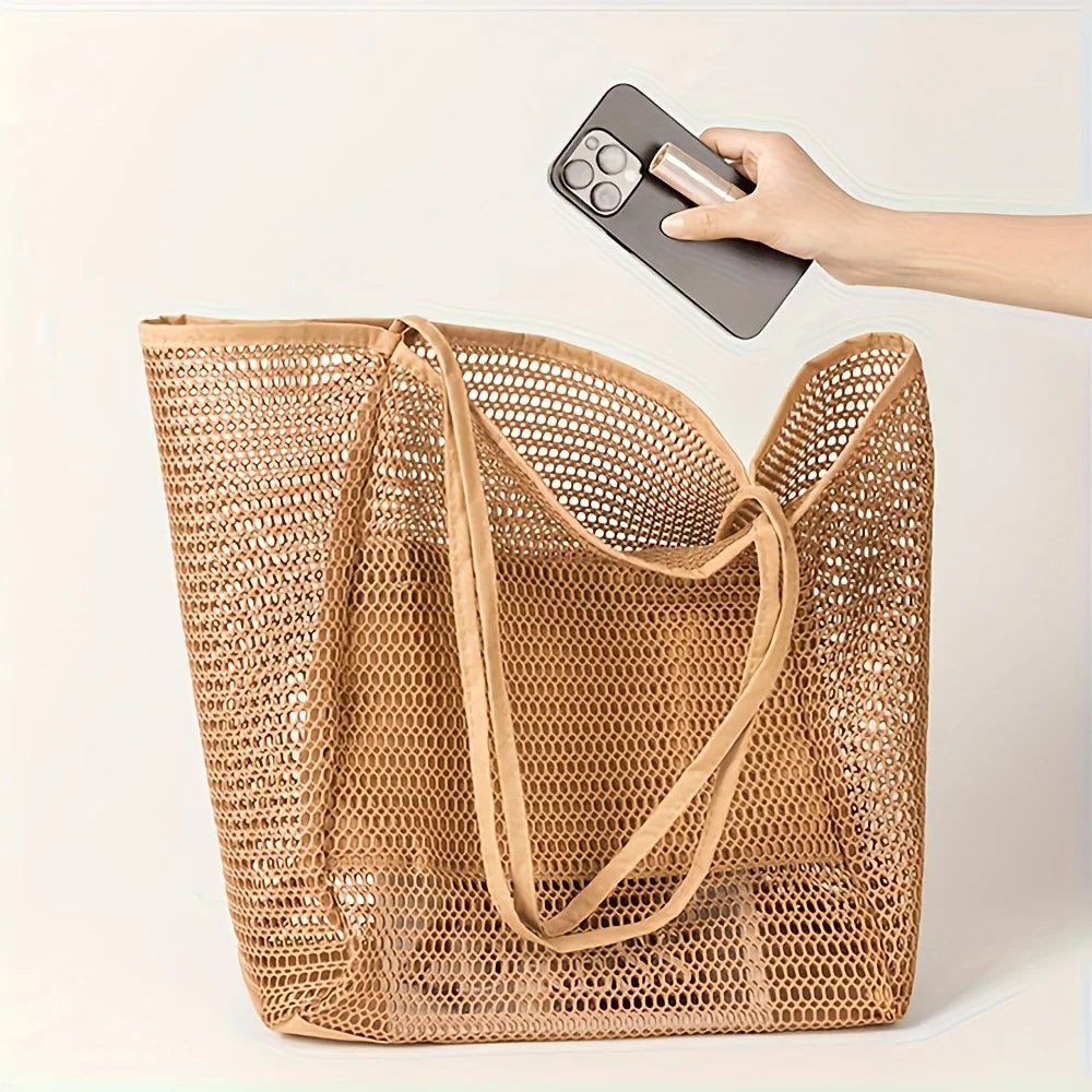 Women's Large Capacity Beach Tote Bag – Woven Polyester Beach Tote Bag SPOT