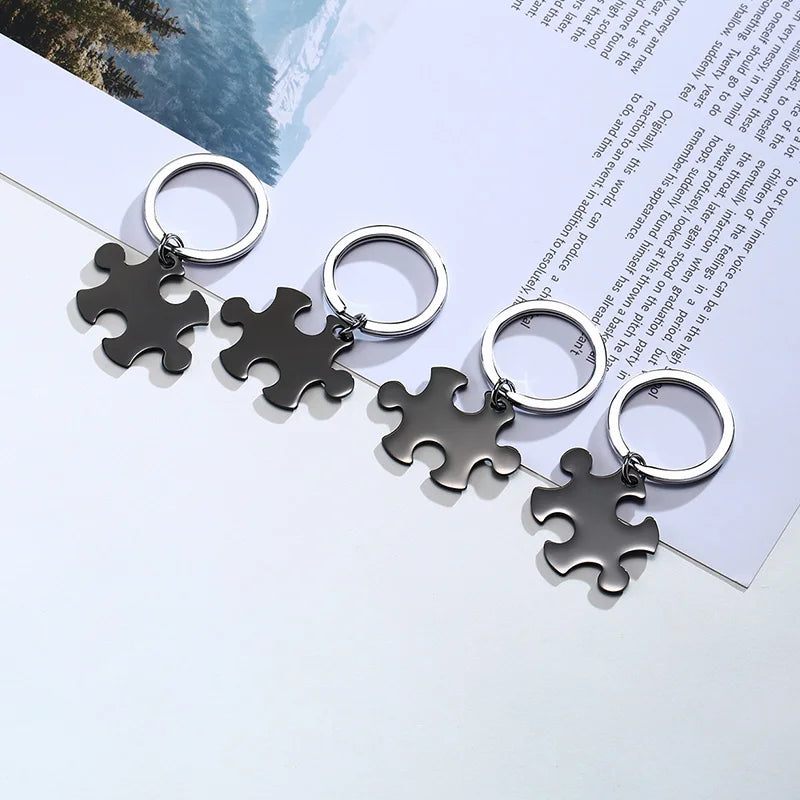 Custom Engraved Puzzle Piece Keychain Set – BFF & Family Personalized Keychain Set SPOT