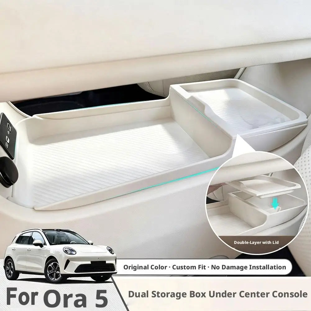 ORA 5 Center Console Armrest Storage Tray – TPE Organizer Console Storage Organizer SPOT