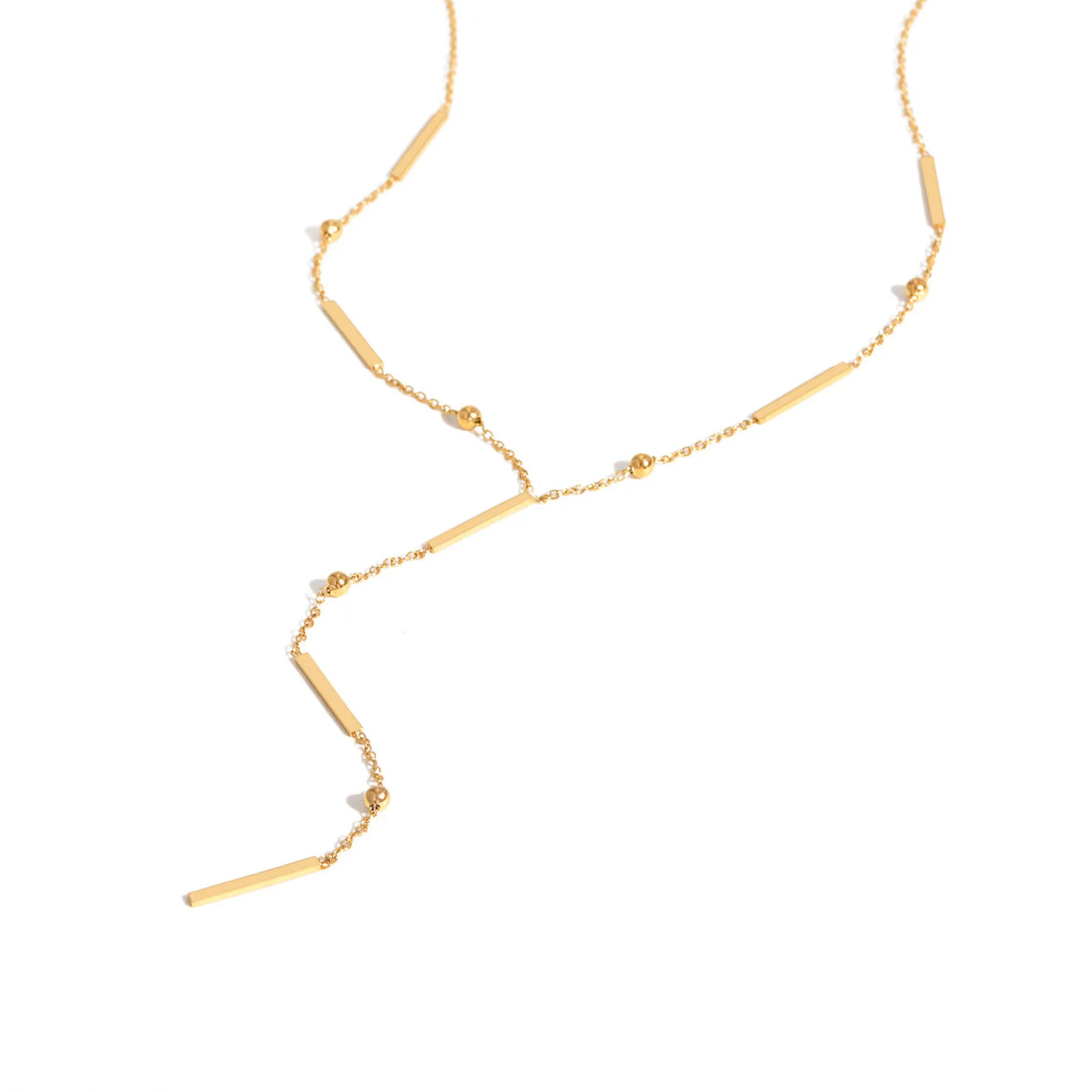 Beaded Y-Shape Necklace – Minimalist Gold Bar Pendant | Meaeguet Chain Pendant Necklace SPOT