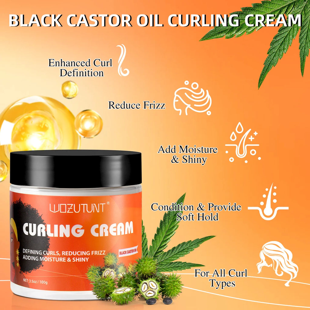 Curl Defining Cream with Black Castor Oil – Frizz Control 100g Curl Styling Cream SPOT