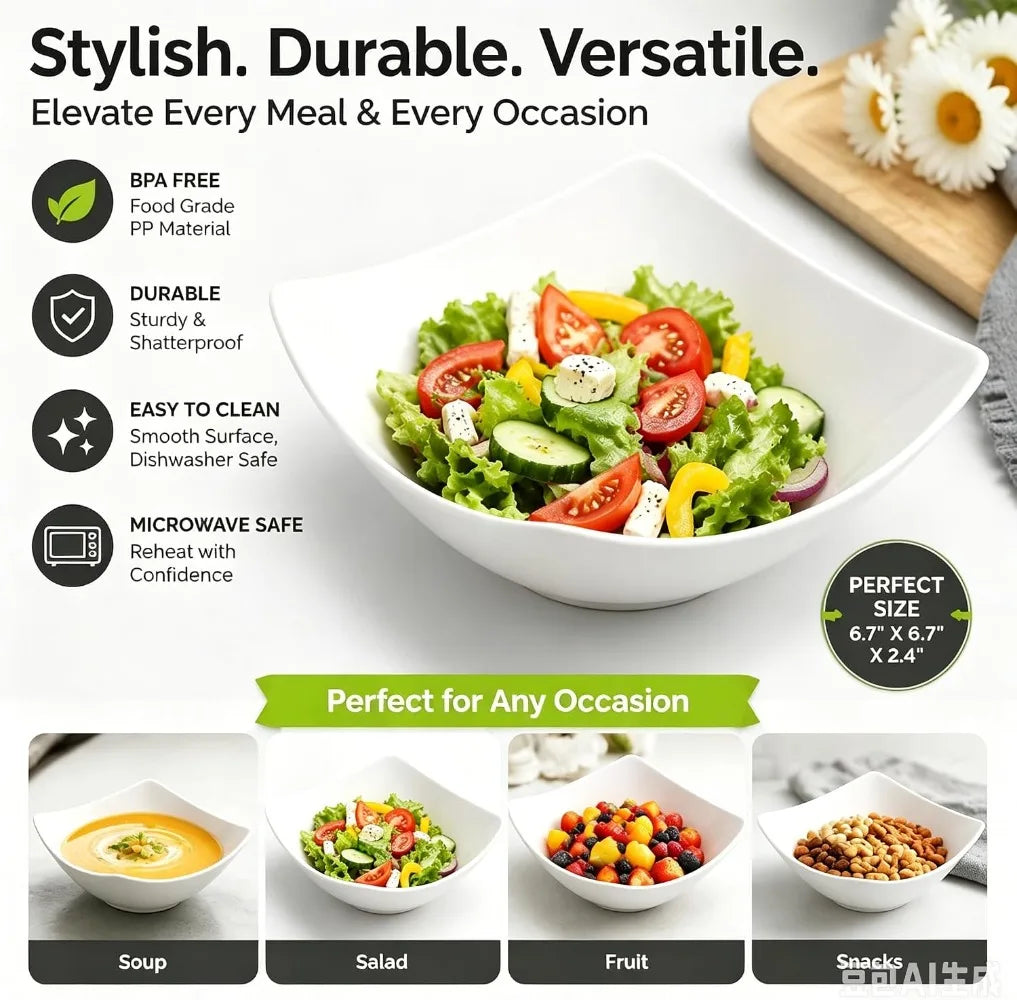 PP Deep Serving Bowls Set – Stackable & Unbreakable (6/10 Pcs) Serving Bowl Set SPOT