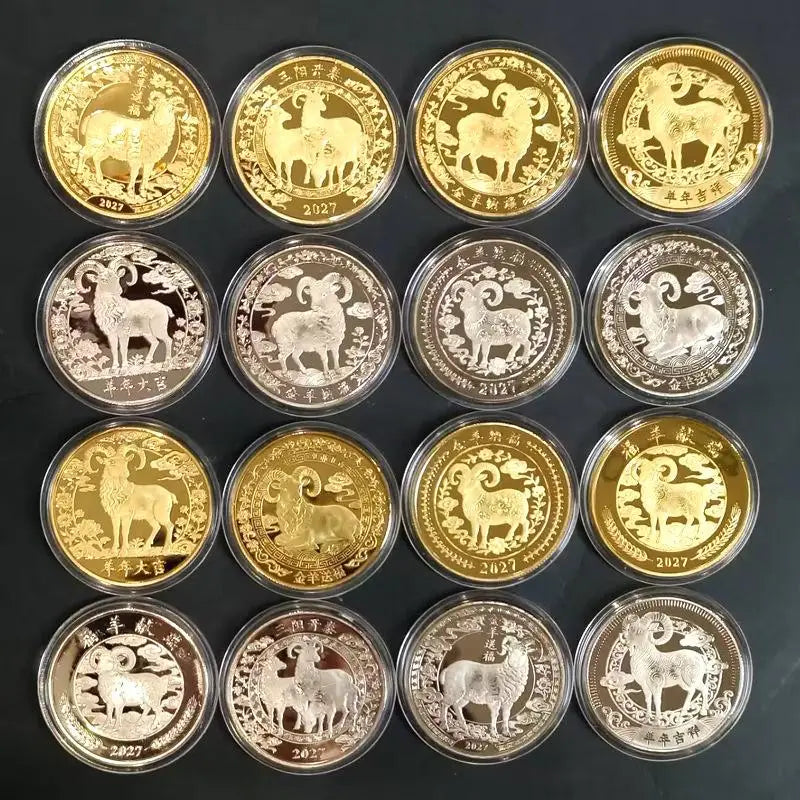 2027 Year of the Goat Gold-Plated Collectible Souvenir Coin Collectible Souvenir Coin SPOT