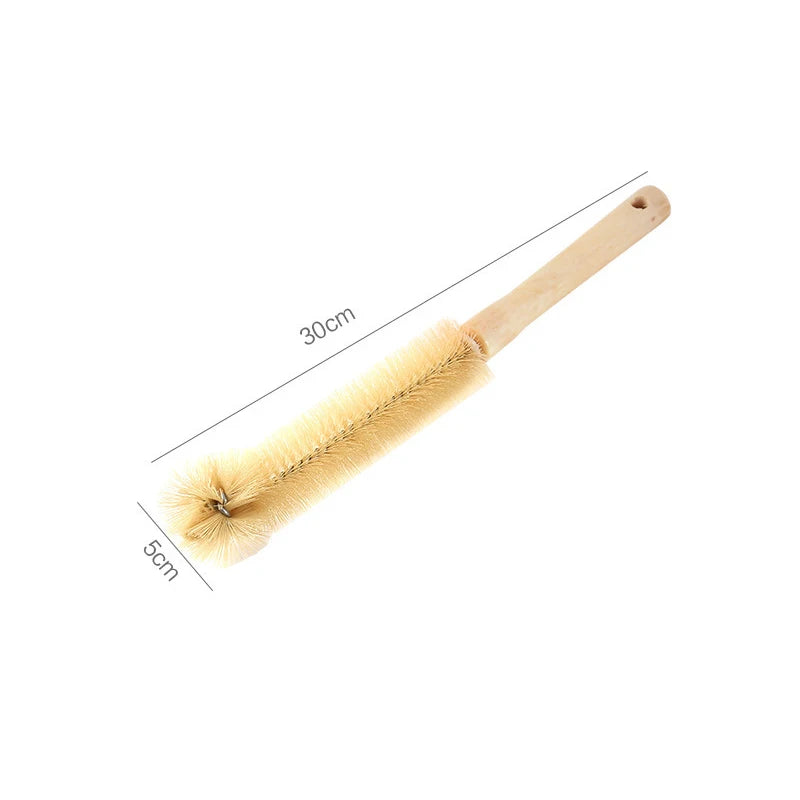 Wooden Long Handle Bottle Brush – Glass & Stainless Scrubber Bottle Cleaning Brush SPOT 30x5cm