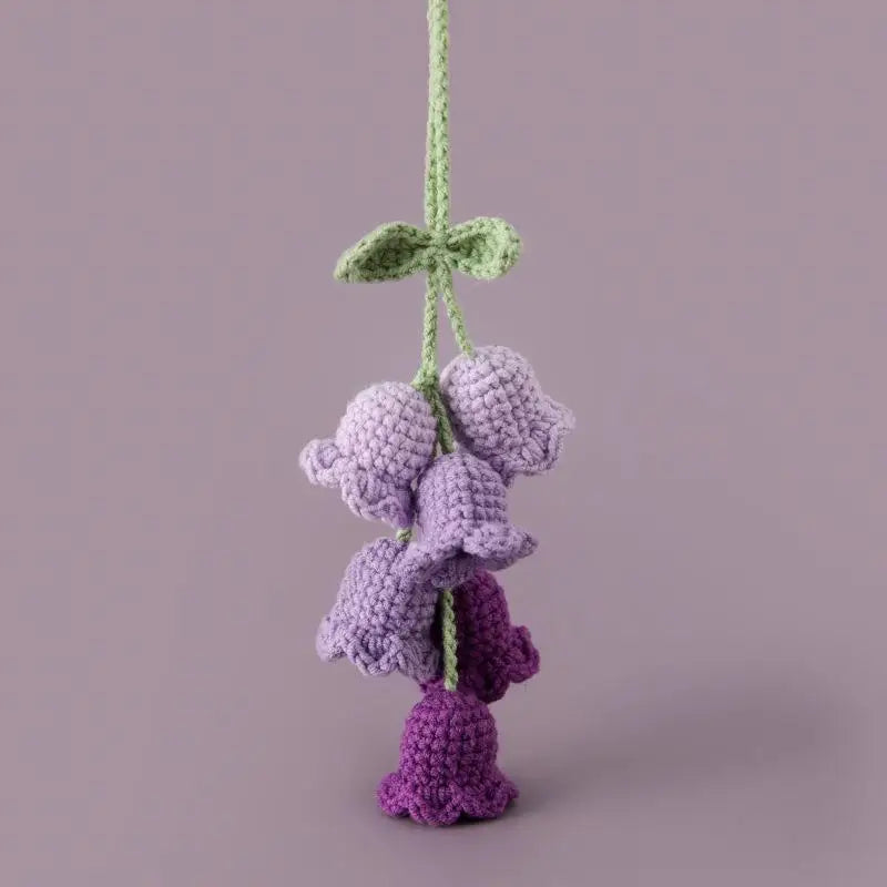 Handmade Crochet Lily of the Valley Hanging Charm Pendant Crochet Hanging Charm SPOT Purple