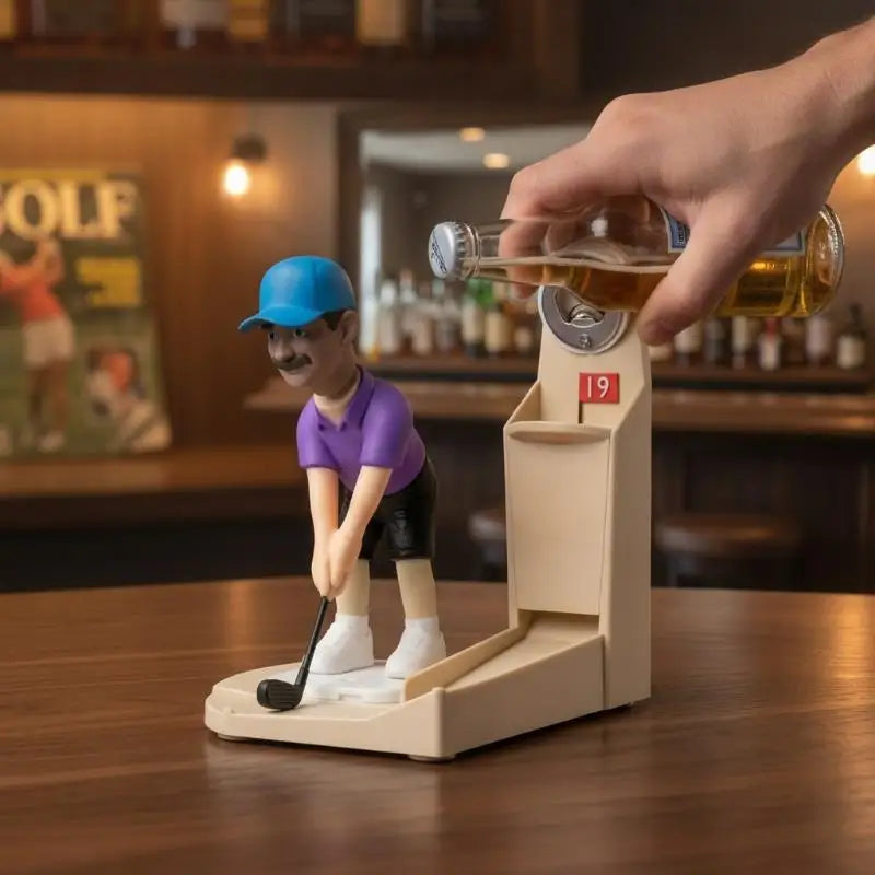 Golfer Figurine Beer Bottle Opener with Cap Collector | Golf Gift Novelty Bottle Opener SPOT