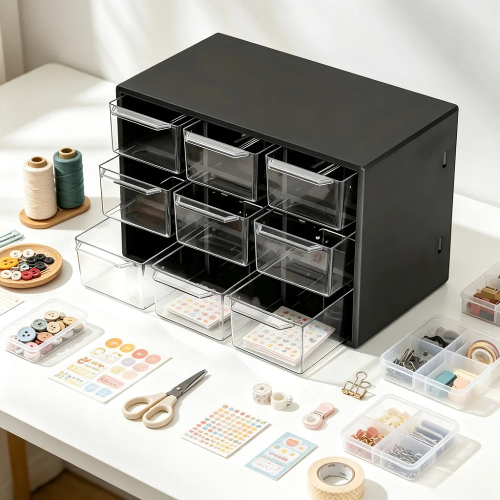 Dustproof Multi-Grid Desktop Drawer Organizer | Storage Box Desktop Drawer Organizer SPOT