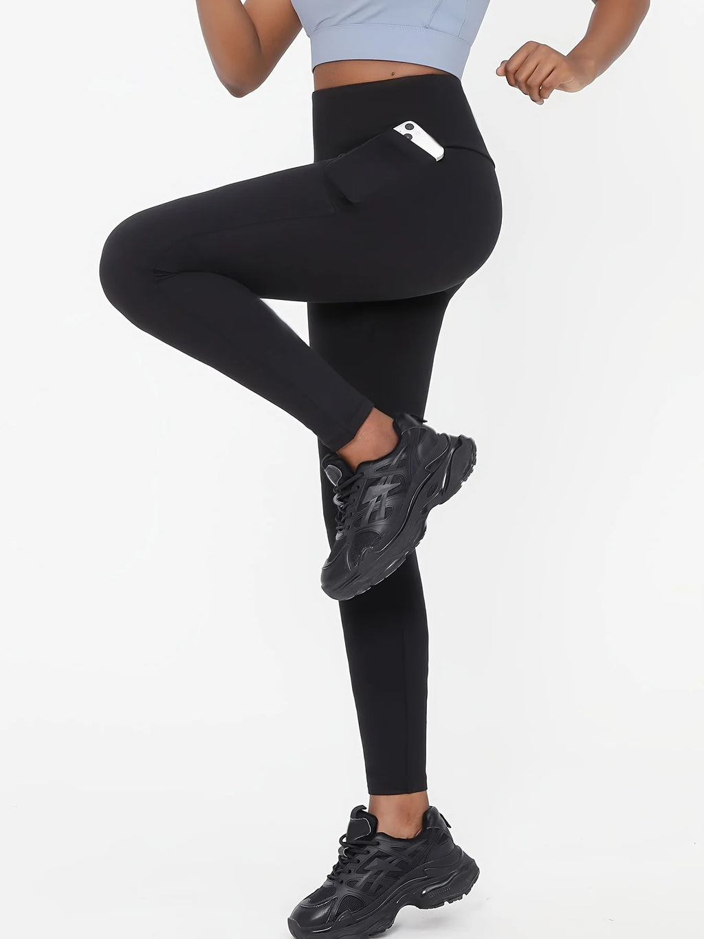 Women's Plus Size High-Waist Black Yoga Leggings | Stretchy Yoga Leggings SPOT