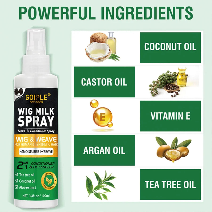 Goiple 2-in-1 Wig Milk Spray Leave-In Conditioner & Heat Protectant Leave-In Hair Spray SPOT