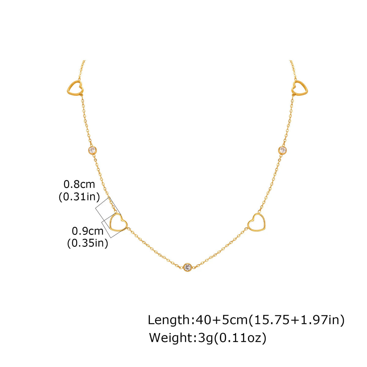 Meaeguet Zirconia Heart Flower Choker Necklace | Gold Chain Choker Necklace SPOT NC-2520G