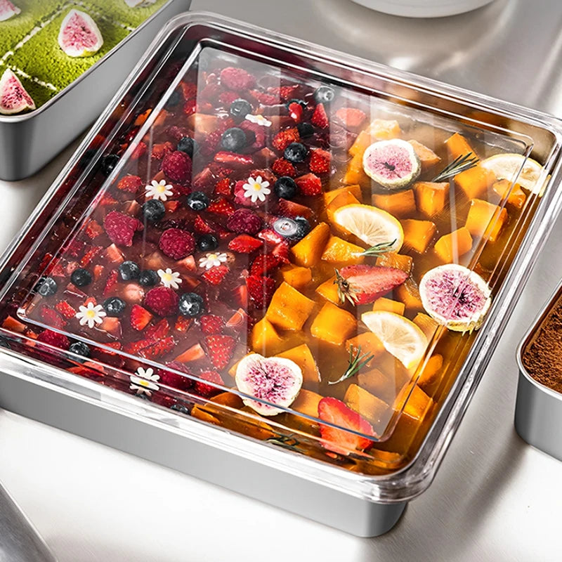 Stainless Steel Tiramisu Mold & Cake Tray with Lid – 2 Sizes Cake Mold & Tray SPOT