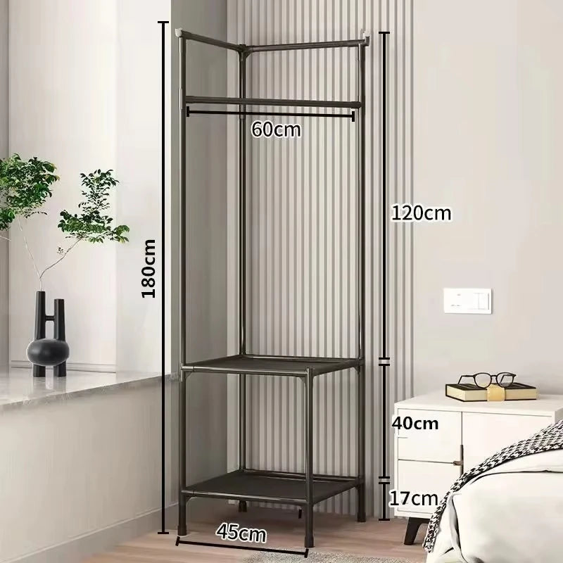 Corner Coat Rack – Multi-Layer Floor Standing Metal Shelf Corner Coat Rack SPOT
