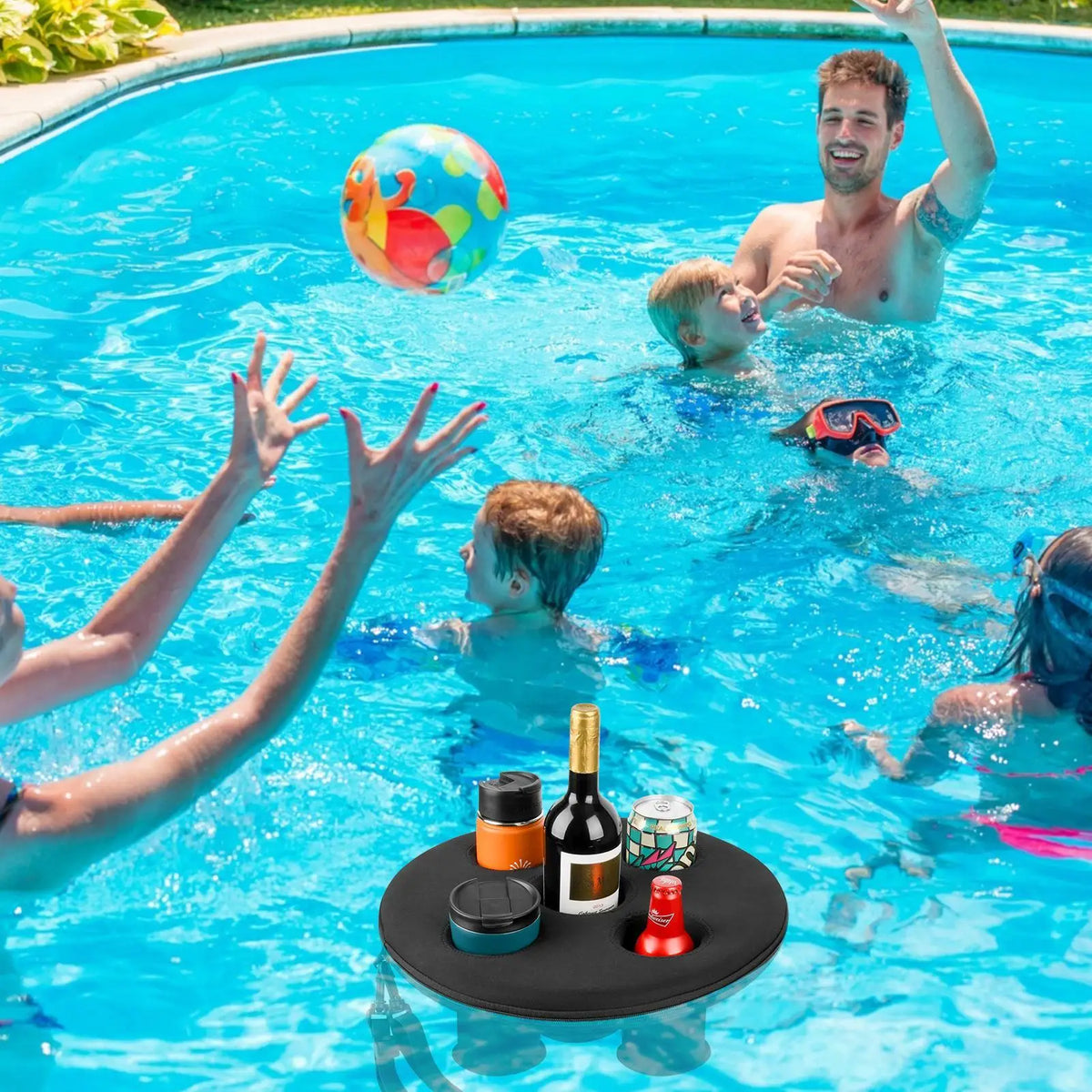 Floating Pool Drink Holder Tray – 5-Hole Cup Float Pool Drink Float SPOT