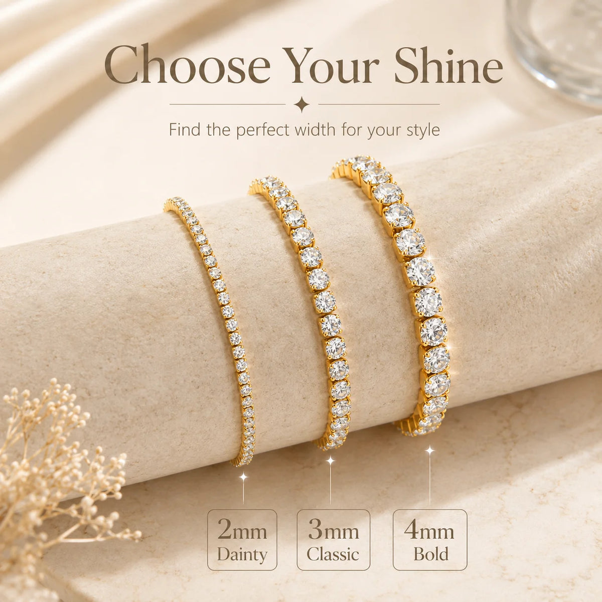 CZ Tennis Anklet – 18K Gold Plated Stainless Steel Foot Chain CZ Tennis Anklet SPOT