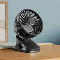 Mini Clip Fan 720° Rotation USB Rechargeable with Night Light Clip Fan SPOT Black