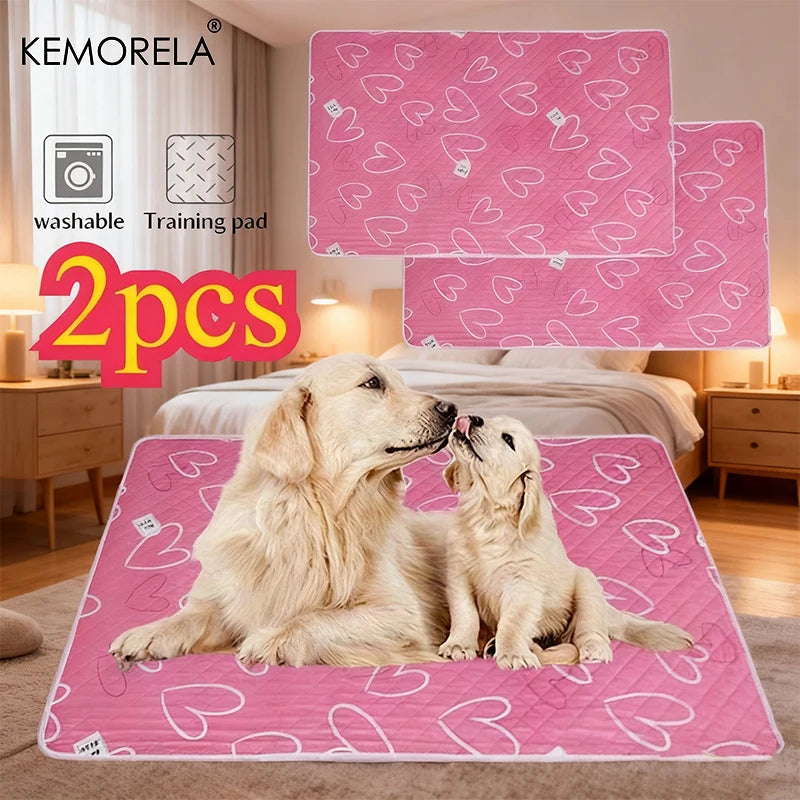 2-Pack Extra Large Reusable Pet Pee Mats – Non-Slip Washable Reusable Pet Mat SPOT