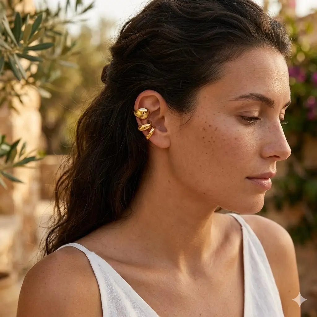Chunky C-Shape Ear Cuff – 18K Gold PVD, No Piercing Needed Ear Cuff Earring SPOT